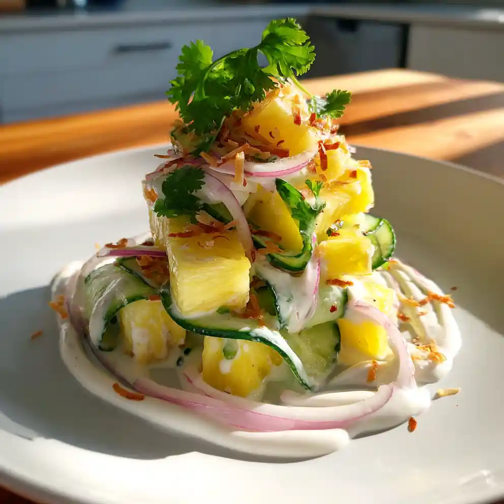 Pineapple Cucumber Salad With Coconut Lime Crema 4 Pineapple Cucumber Salad with Coconut Lime Crema