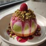 Pistachio Raspberry Cheesecake Domes With Pistachio Cream Swirl 1767831228.337112