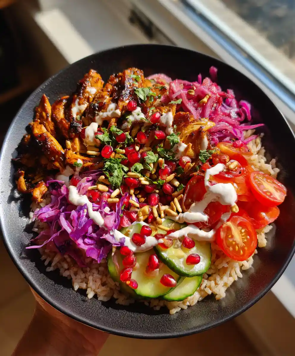 Pomegranate Glazed Chicken Shawarma Bowl 5 Pomegranate Glazed Chicken Shawarma Bowl