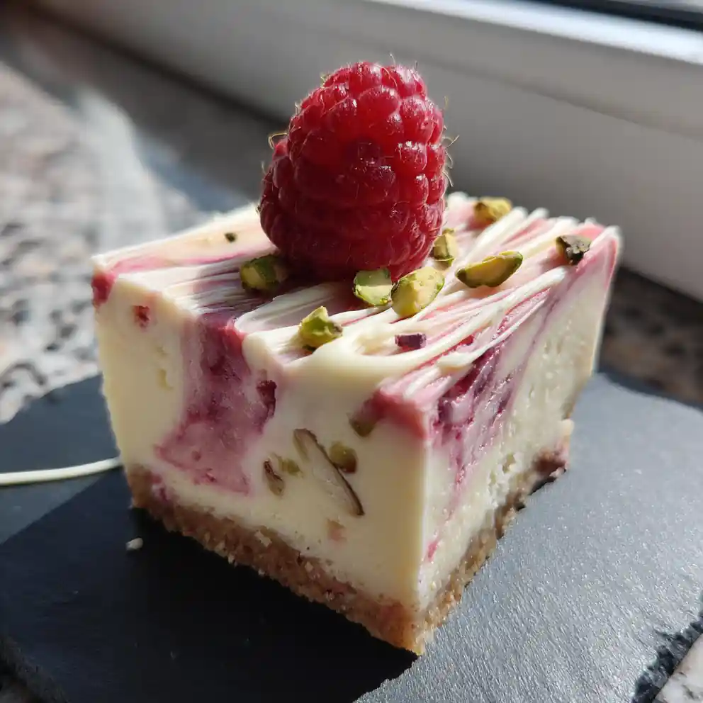 Raspberry Cheesecake Bars With White Chocolate Swirl 3 Raspberry Cheesecake Bars With White Chocolate Swirl 1767869363.1483705