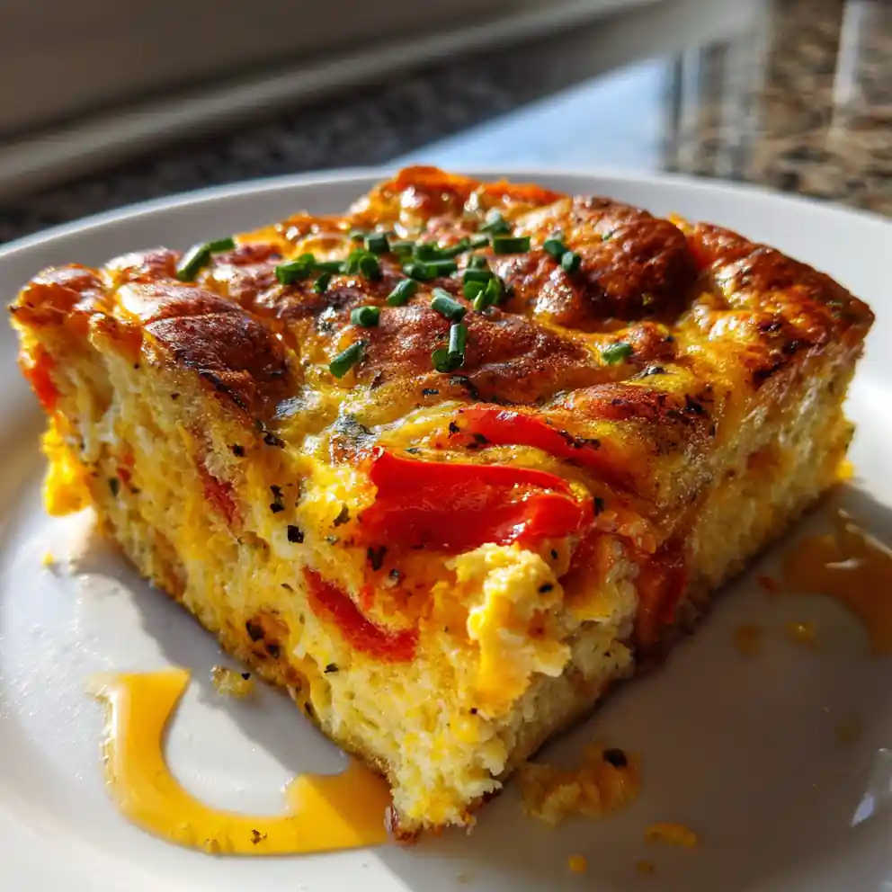 Red Pepper Swirled Cheesy Egg Bake 1767811724.0512116