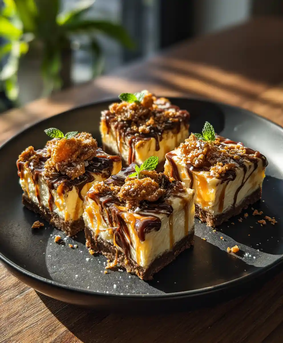 Salted Caramel Reese'S Butterfinger Cheesecake Bars 5 Salted Caramel Reese's Butterfinger Cheesecake Bars