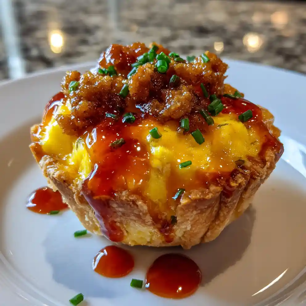 Sausage Egg Cheese Cups With Tomato Jam Glaze 4 Sausage Egg Cheese Cups with Tomato Jam Glaze