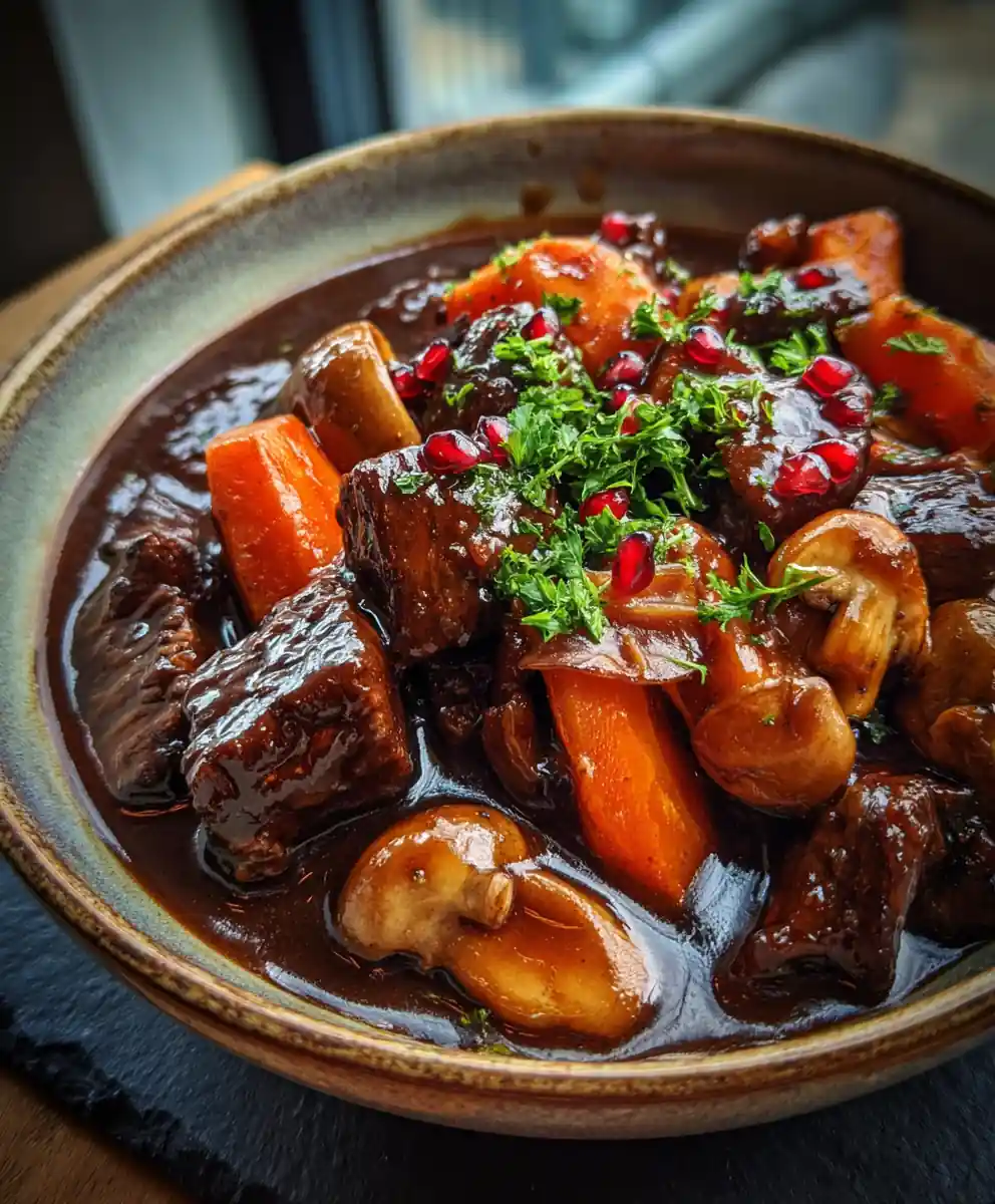 Slow Cooked Beef Bourguignon With A Cocoa Infused Glaze 5 Slow Cooked Beef Bourguignon with a Cocoa Infused Glaze