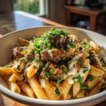 Slow Cooker Beef Pasta With Smoky Chipotle Cream And Toasted Almond Crumble 1767833051.972523