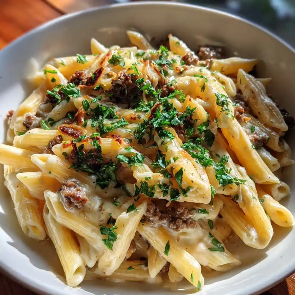 Smoky Chipotle Cheeseburger Alfredo Pasta 4 Smoky Chipotle Cheeseburger Alfredo Pasta