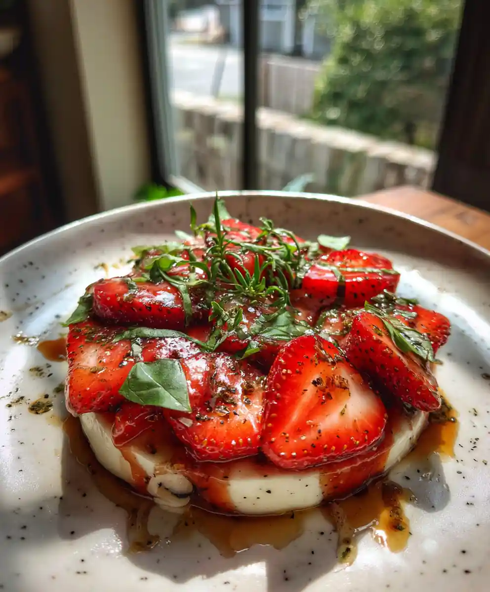 Strawberry Balsamic Caprese With Rosemary Pepper Glaze 5 Strawberry Balsamic Caprese with Rosemary Pepper Glaze