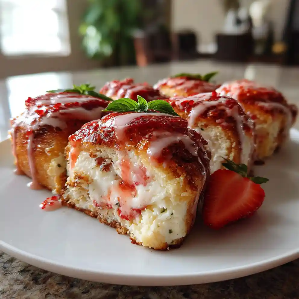 Strawberry Shortcake Cheesecake Rolls With Basil Infused Crumble 4 Strawberry Shortcake Cheesecake Rolls with Basil Infused Crumble