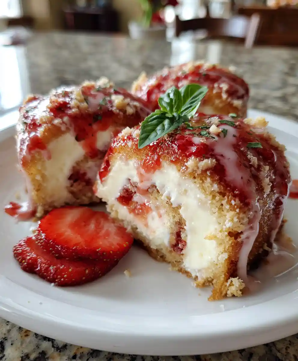 Strawberry Shortcake Cheesecake Rolls With Basil Infused Crumble 5 Strawberry Shortcake Cheesecake Rolls with Basil Infused Crumble