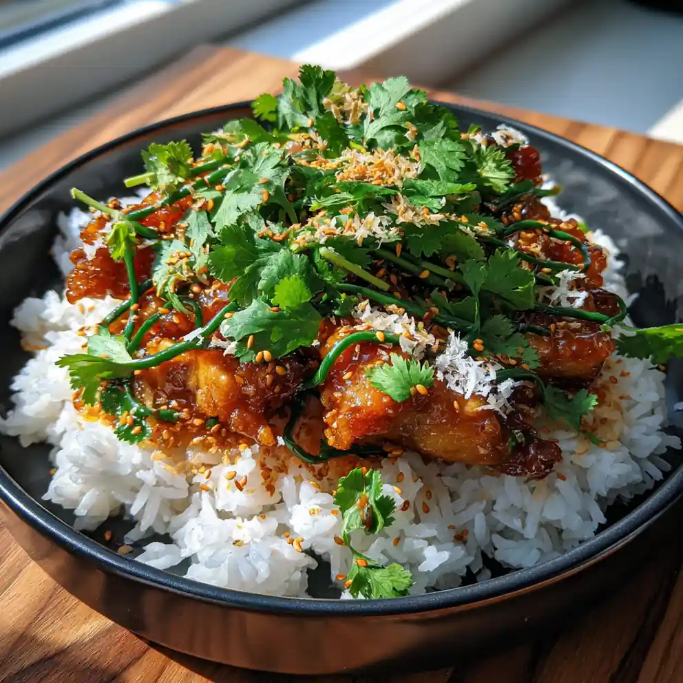 Sweet Chili Chicken Thigh Rice Bowls With Coconut Lime Drizzle 3 Sweet Chili Chicken Thigh Rice Bowls With Coconut Lime Drizzle 1767822809.996993