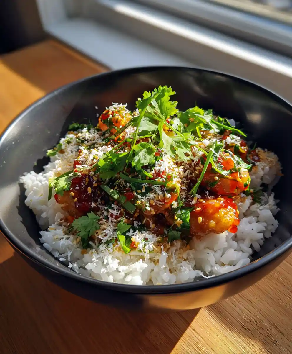 Sweet Chili Chicken Thigh Rice Bowls With Coconut Lime Drizzle 5 Sweet Chili Chicken Thigh Rice Bowls with Coconut Lime Drizzle