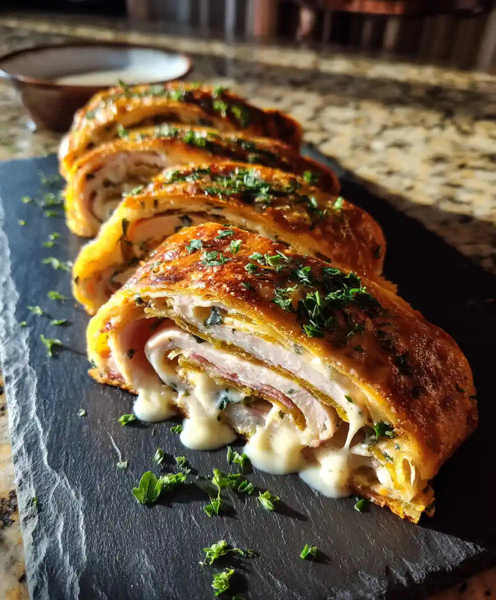 Chicken Smoked Turkey Ranch Stromboli With Jalapeño Cream Swirl 5 Chicken Smoked Turkey Ranch Stromboli With Jalapeño Cream Swirl