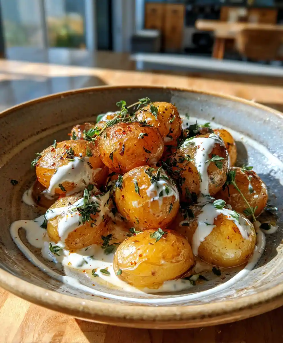 Maple Miso Glazed Breakfast Potatoes With Lemon Thyme Yogurt Drizzle 5 Maple Miso Glazed Breakfast Potatoes With Lemon Thyme Yogurt Drizzle