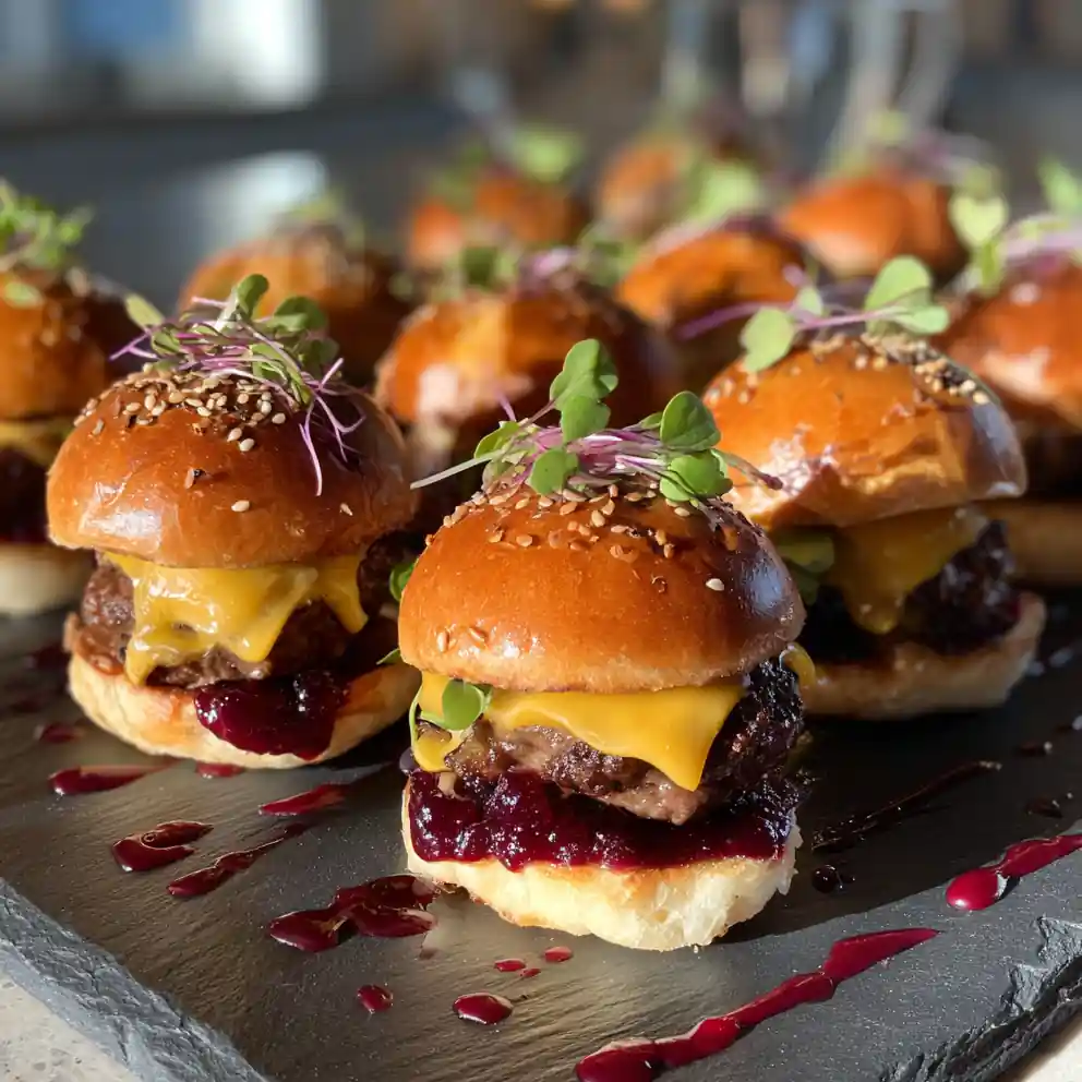 Mini Big Mac Sliders With Beet Infused Relish 4 Mini Big Mac Sliders With Beet Infused Relish