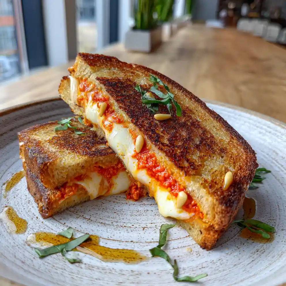 Roasted Red Pepper Pesto Swirl Pizza Grilled Cheese 4 Roasted Red Pepper Pesto Swirl Pizza Grilled Cheese