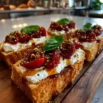 Roasted Strawberry Whipped Ricotta Toast With Basil Honey Glaze 1772040870.512736
