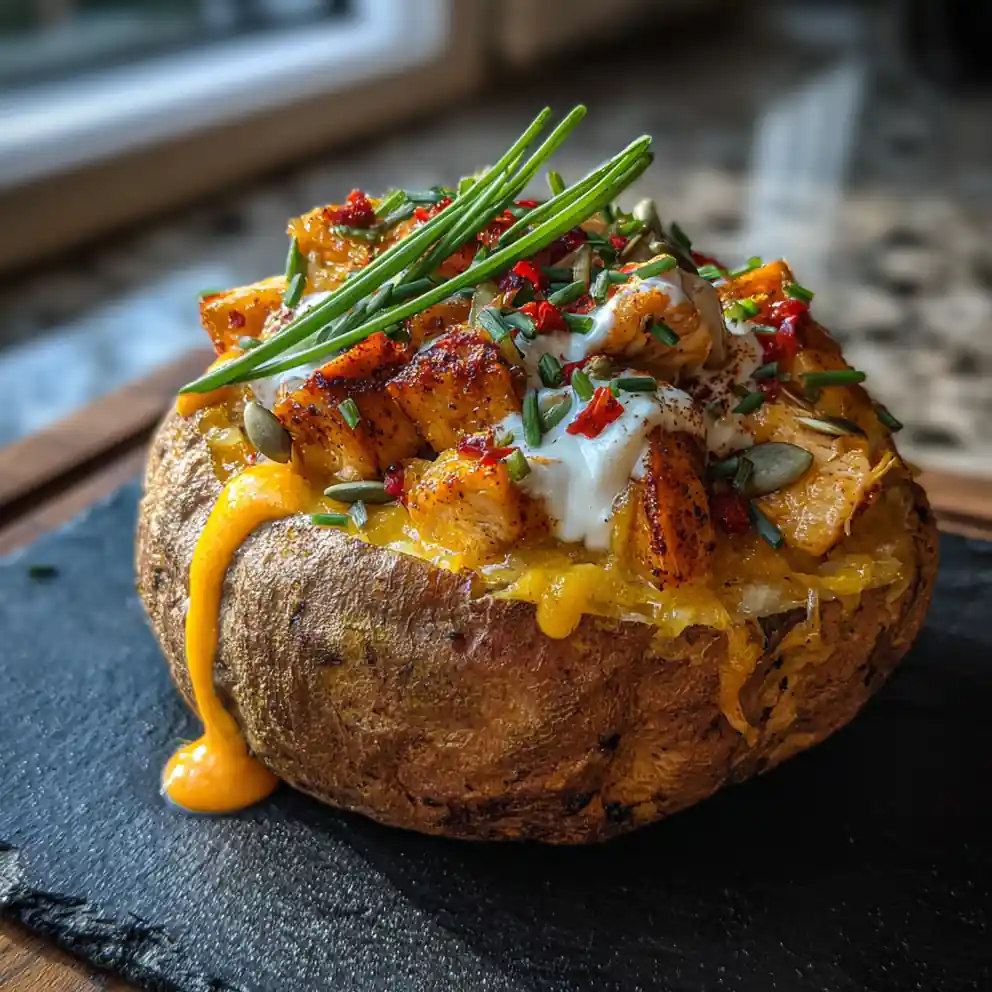 Savory Crack Chicken Stuffed Baked Potatoes With Red Pepper Cream Cheese Swirl 4 Savory Crack Chicken Stuffed Baked Potatoes With Red Pepper Cream Cheese Swirl