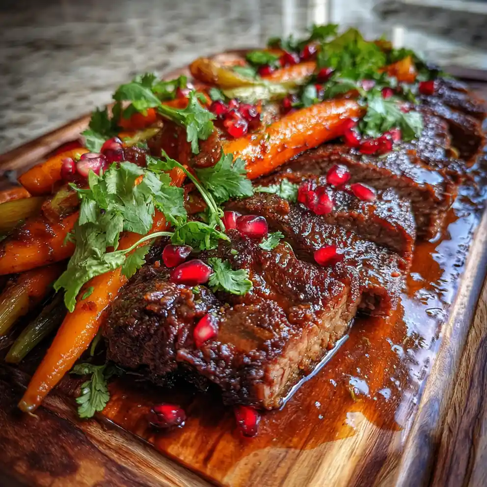 Slow Cooked Beef Brisket With Coffee Cocoa Rub And Pomegranate Glaze 4 Slow Cooked Beef Brisket With Coffee Cocoa Rub And Pomegranate Glaze