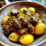 Slow Cooked Garlic Butter Beef Bites With Potatoes And Saffron Butter Drizzle 1772112862.7227976