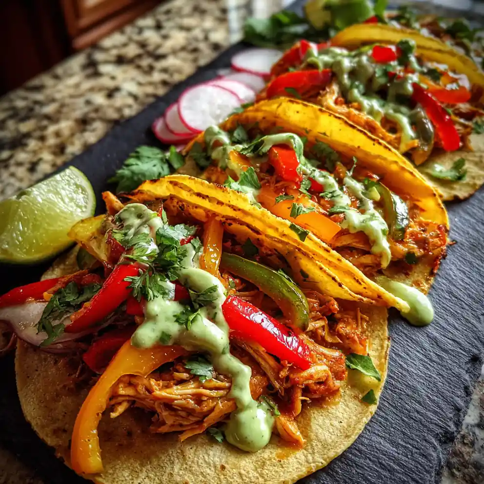 Slow Cooker Chicken Fajitas With Chipotle Lime Crema 4 Slow Cooker Chicken Fajitas With Chipotle Lime Crema