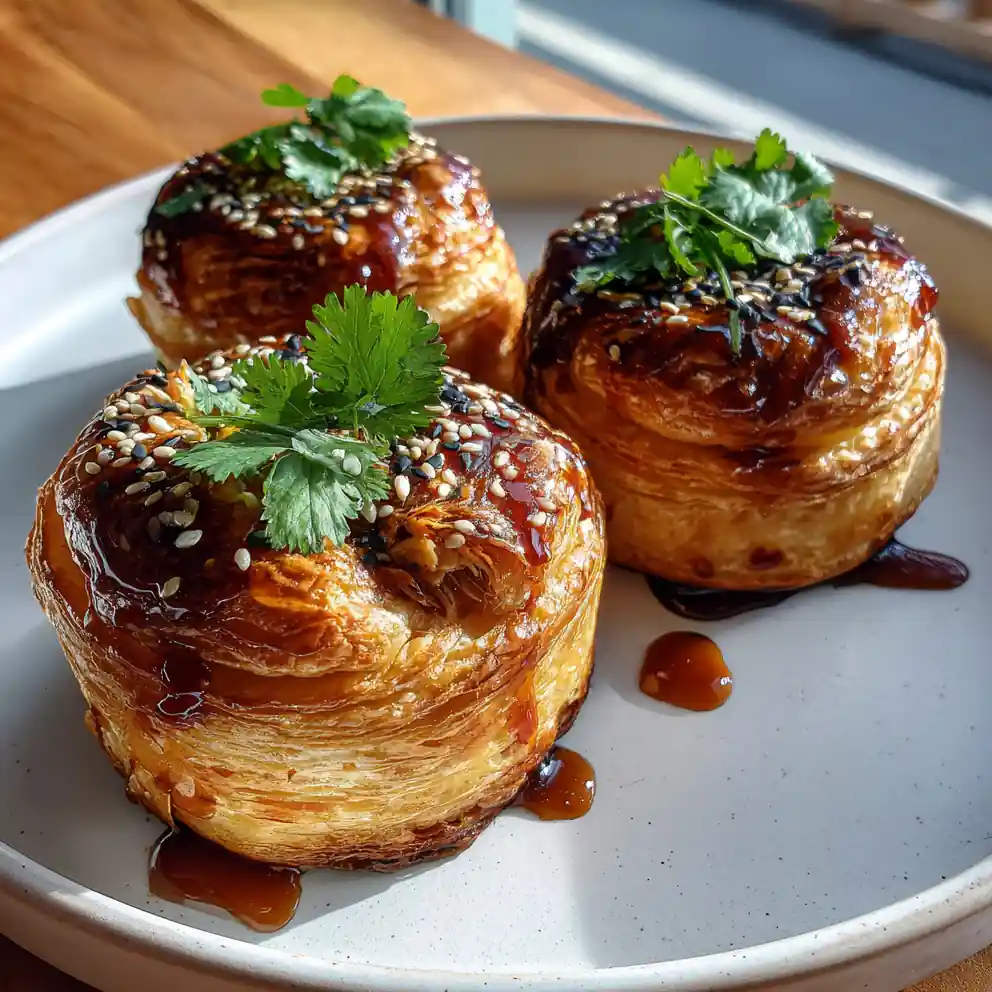 Smoked Chicken Pastry Puffs With Tamarind Glaze 4 Smoked Chicken Pastry Puffs With Tamarind Glaze