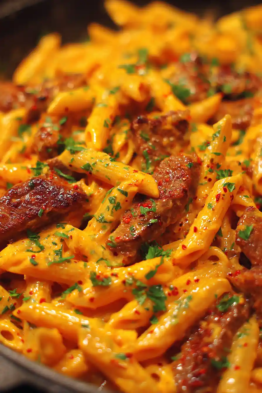 Cheesy Spicy Cajun Steak & Pasta Skillet 5 Cheesy Spicy Cajun Steak & Pasta Skillet