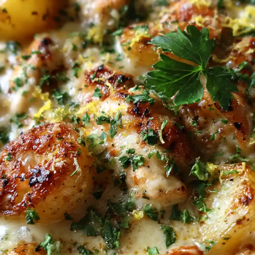 Creamy Garlic Cheesy Chicken & Potatoes 4 Creamy Garlic Cheesy Chicken & Potatoes