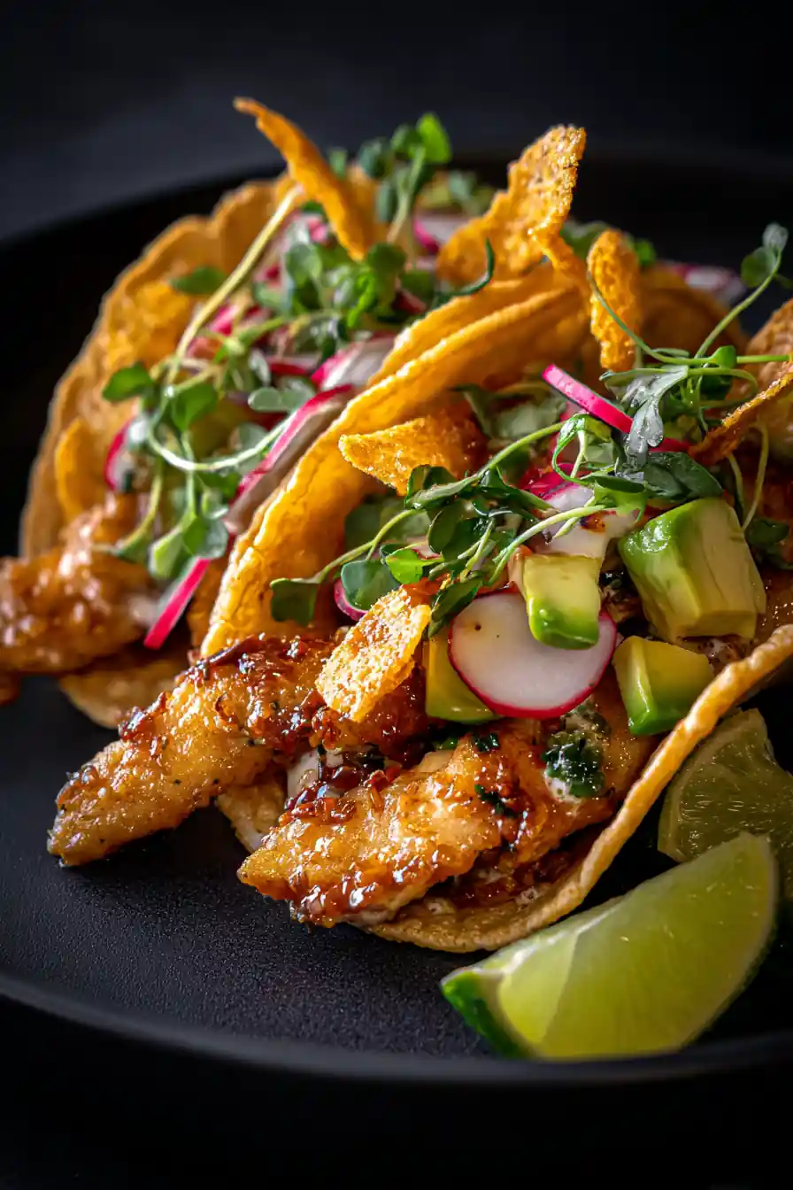 Dill Pickle Ranch Smash Chicken Tacos With Crispy Cheese Delight