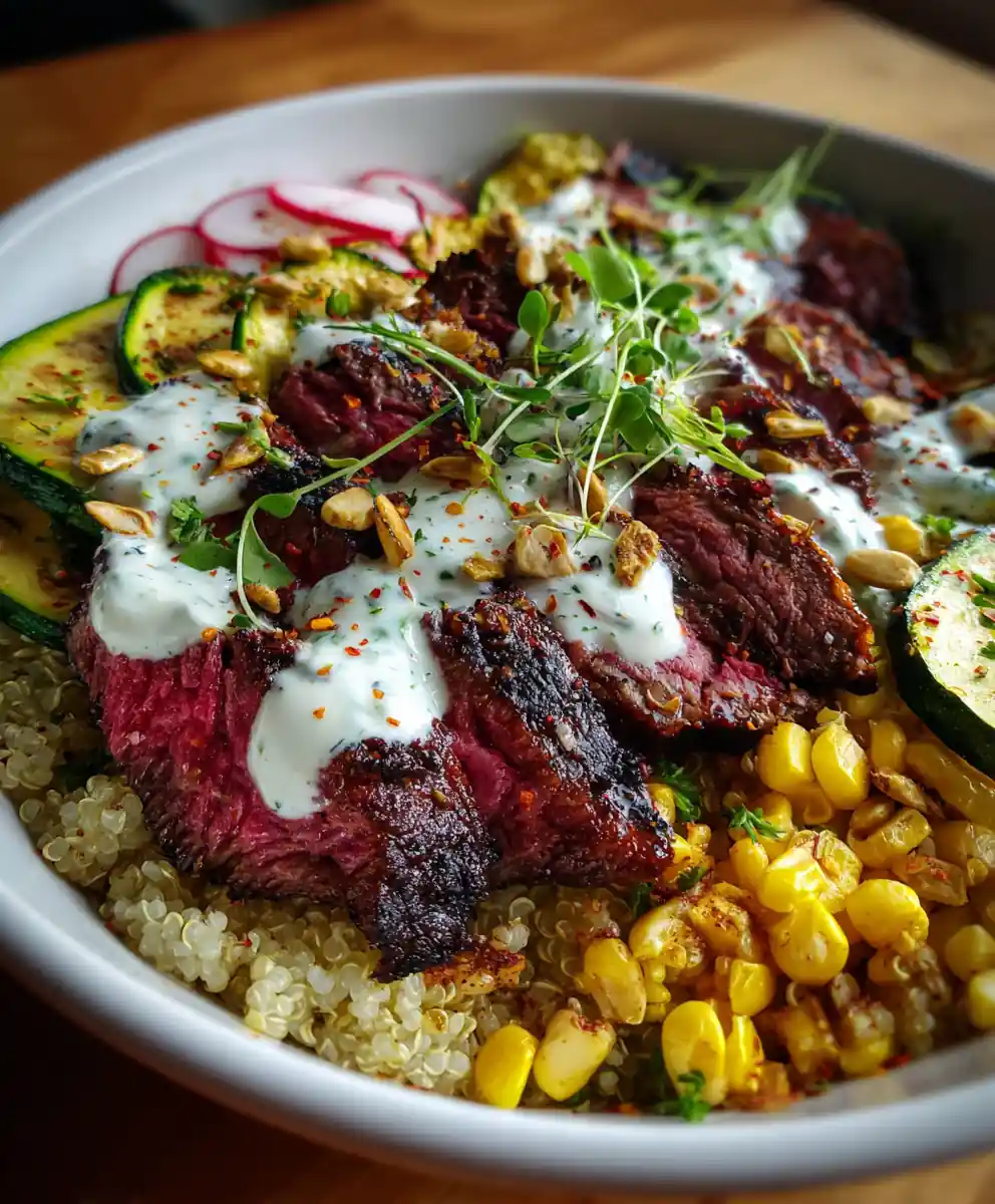 Grilled Steak Bowl With Creamy Sauce & Grilled Zucchini 5 Grilled Steak Bowl With Creamy Sauce & Grilled Zucchini