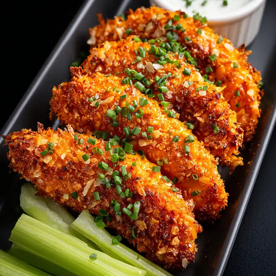 Healthy Buffalo Ranch Baked Chicken Strips 4 Healthy Buffalo Ranch Baked Chicken Strips