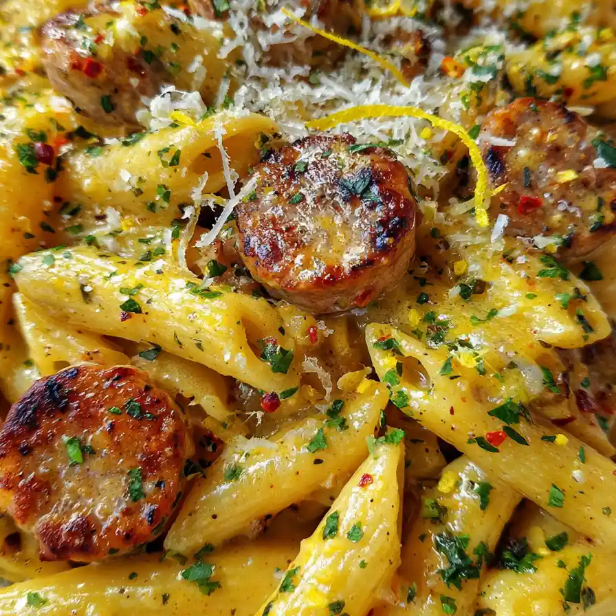 Irresistible Garlic Butter Sausage Pasta 4 Irresistible Garlic Butter Sausage Pasta