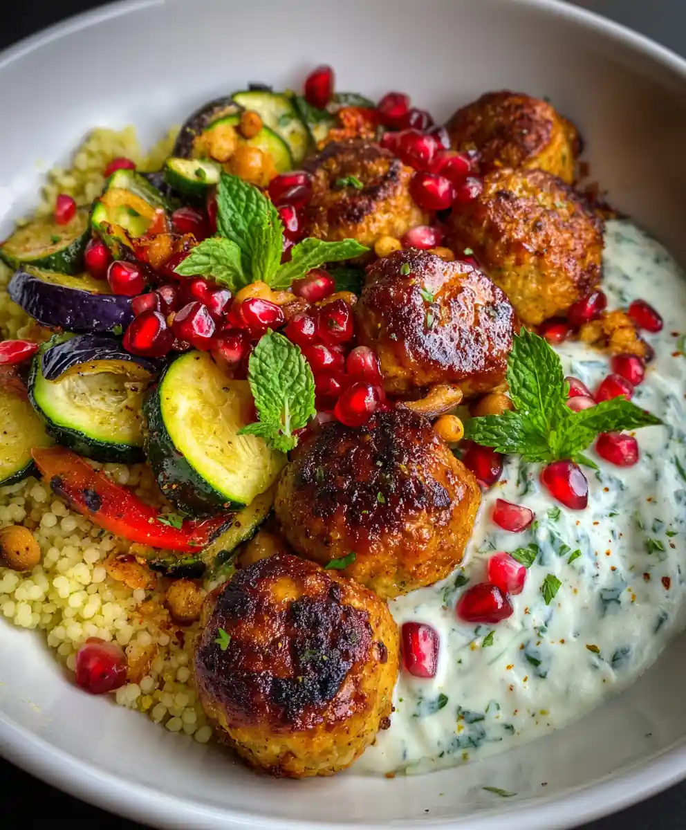 Mediterranean Chicken Meatball Bowls 5 Mediterranean Chicken Meatball Bowls