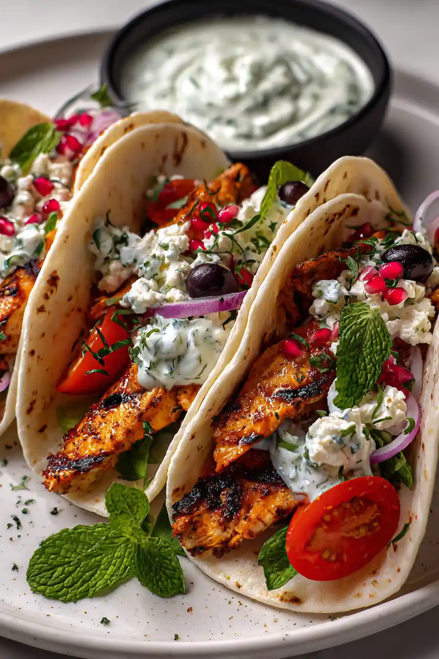 Mediterranean Chicken Tacos 5 Mediterranean Chicken Tacos