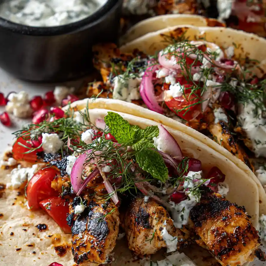 Mediterranean Chicken Tacos 4 Mediterranean Chicken Tacos