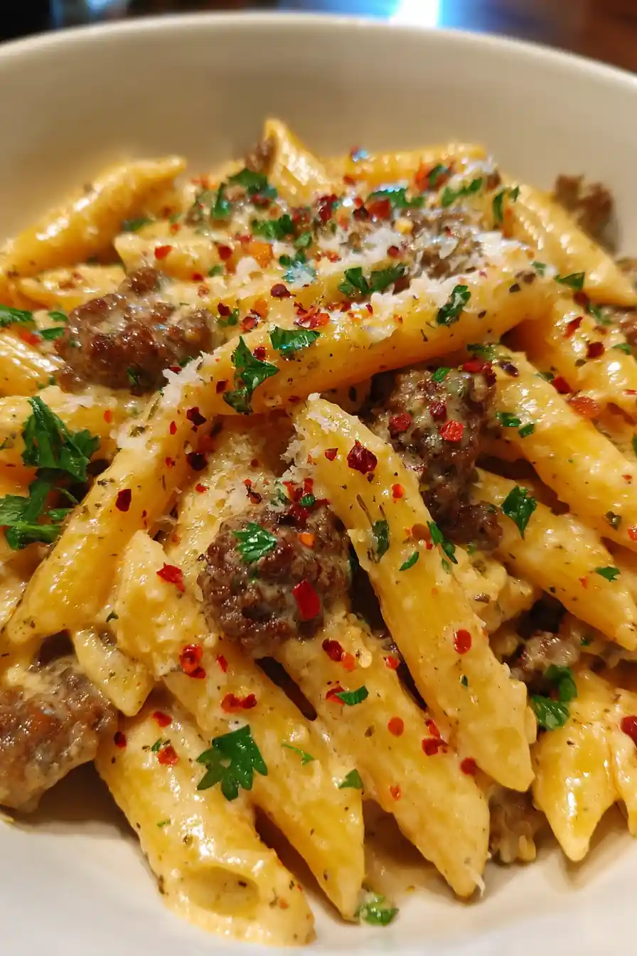One Pot Creamy Beef And Garlic Butter Pasta 5 One Pot Creamy Beef And Garlic Butter Pasta