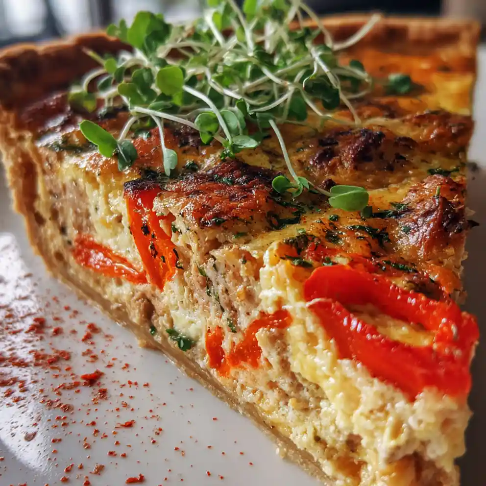 Roasted Red Pepper Sausage Quiche 1772980371.4185221
