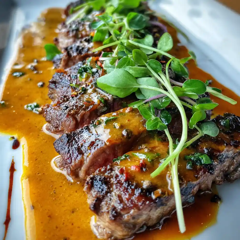 Seared Steak With Bourbon Style Garlic Cream Sauce 4 Seared Steak With Bourbon Style Garlic Cream Sauce