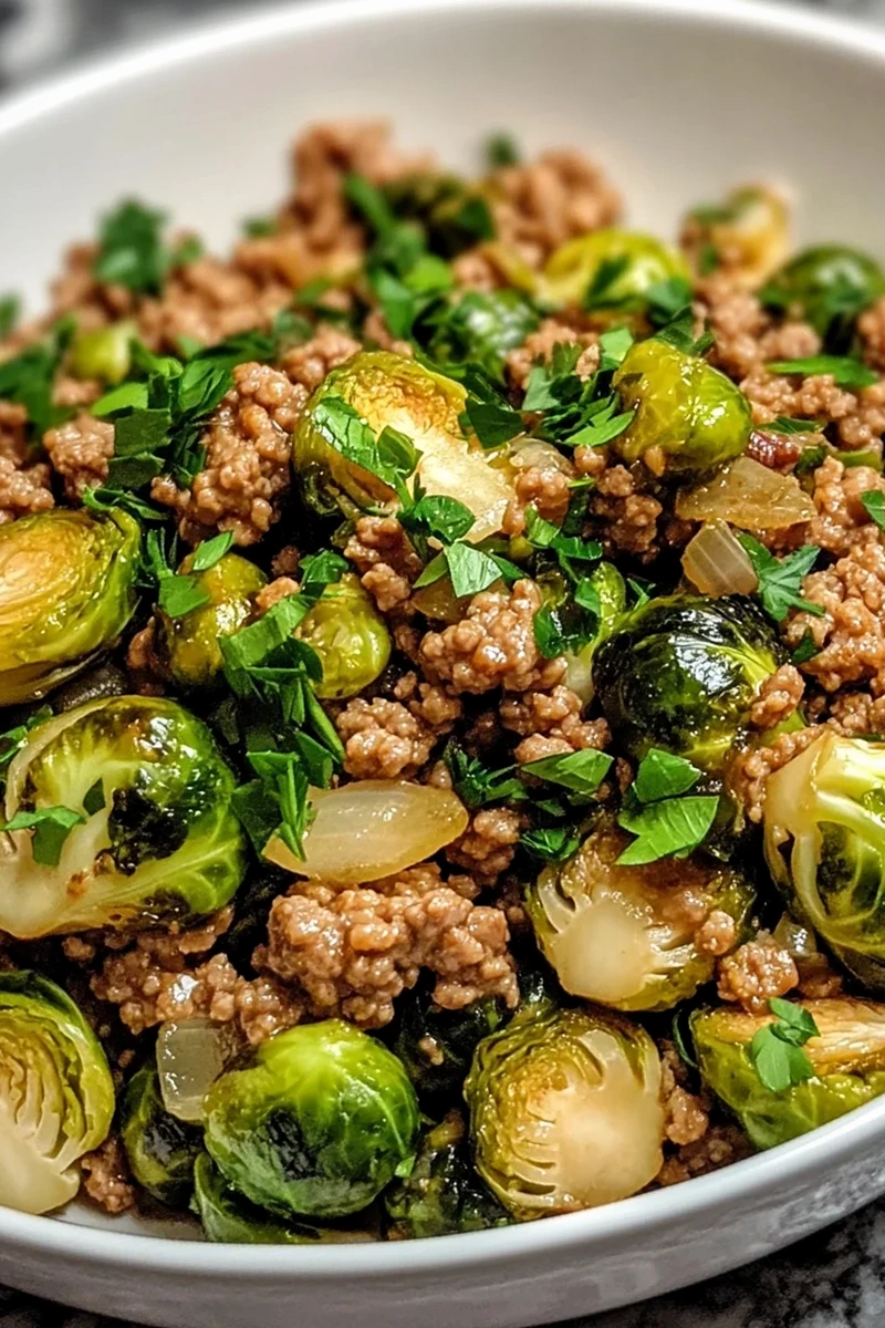 Savory Ground Turkey and Brussels Sprouts Skillet 3 Recipe image