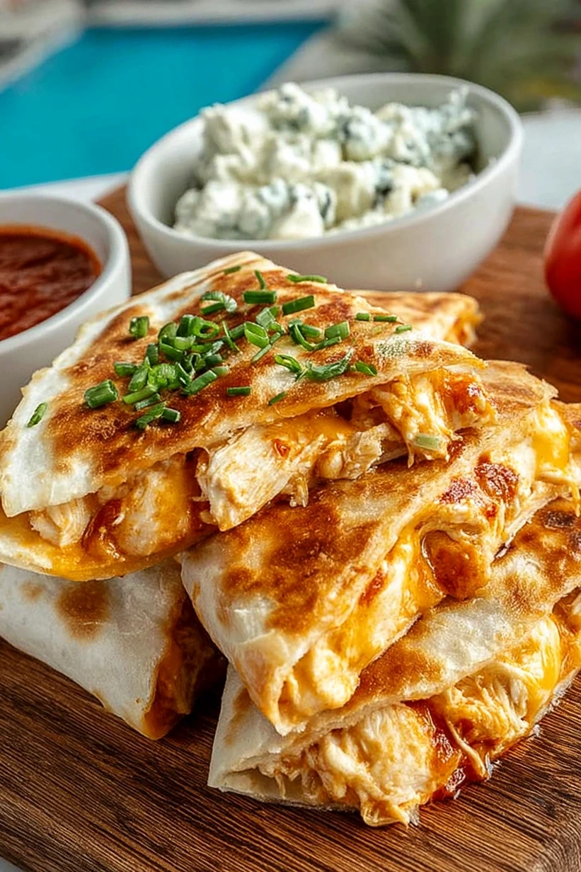 Crispy Buffalo Chicken Quesadillas 3 Recipe image