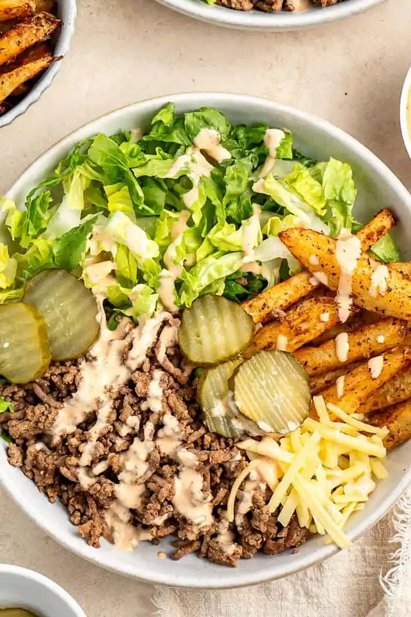 Savory Burger Bowls with Homemade Special Sauce 3 Recipe image