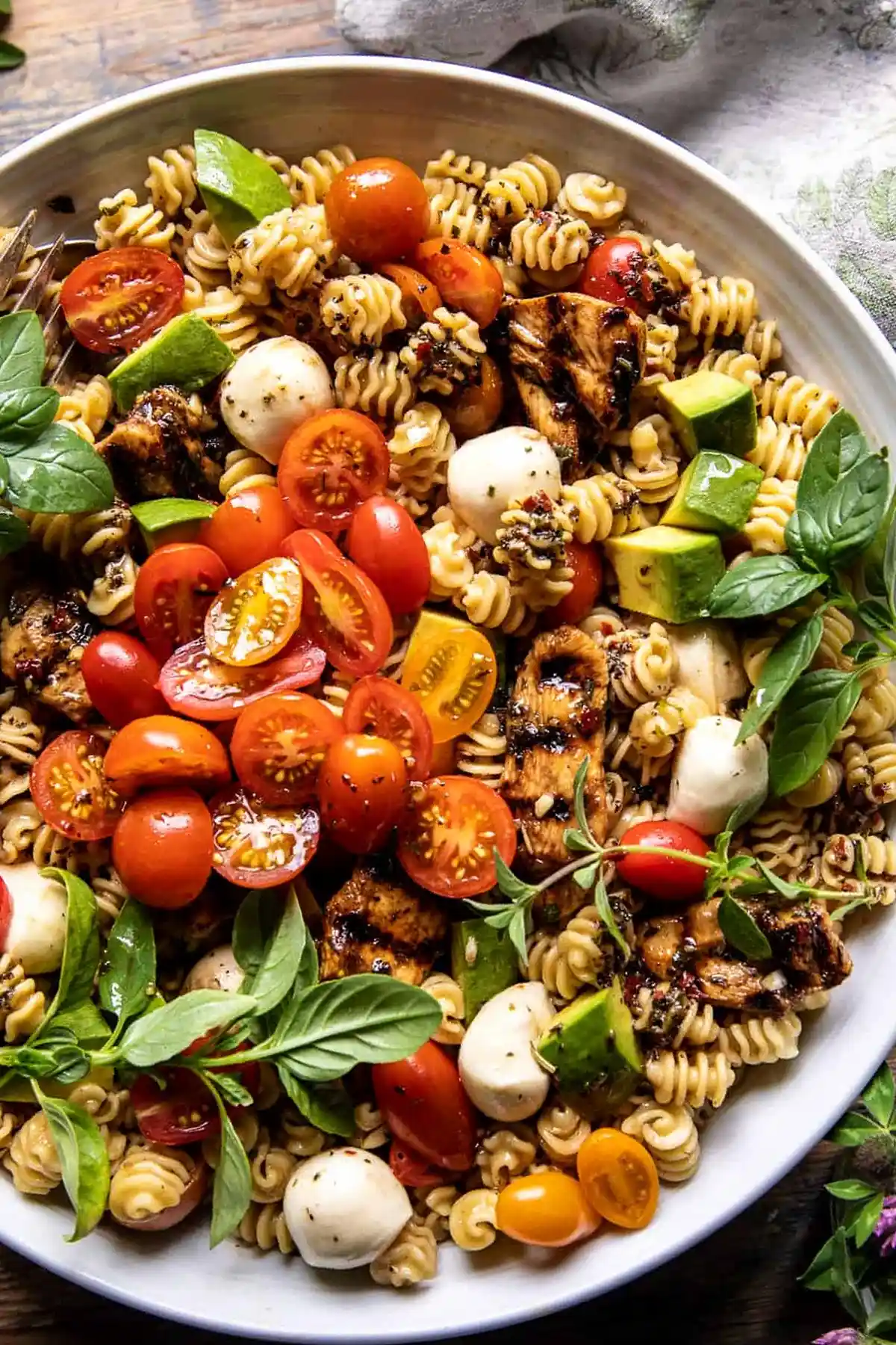 Caprese Chicken Pasta Salad with Honey Balsamic Dressing 3 Recipe image