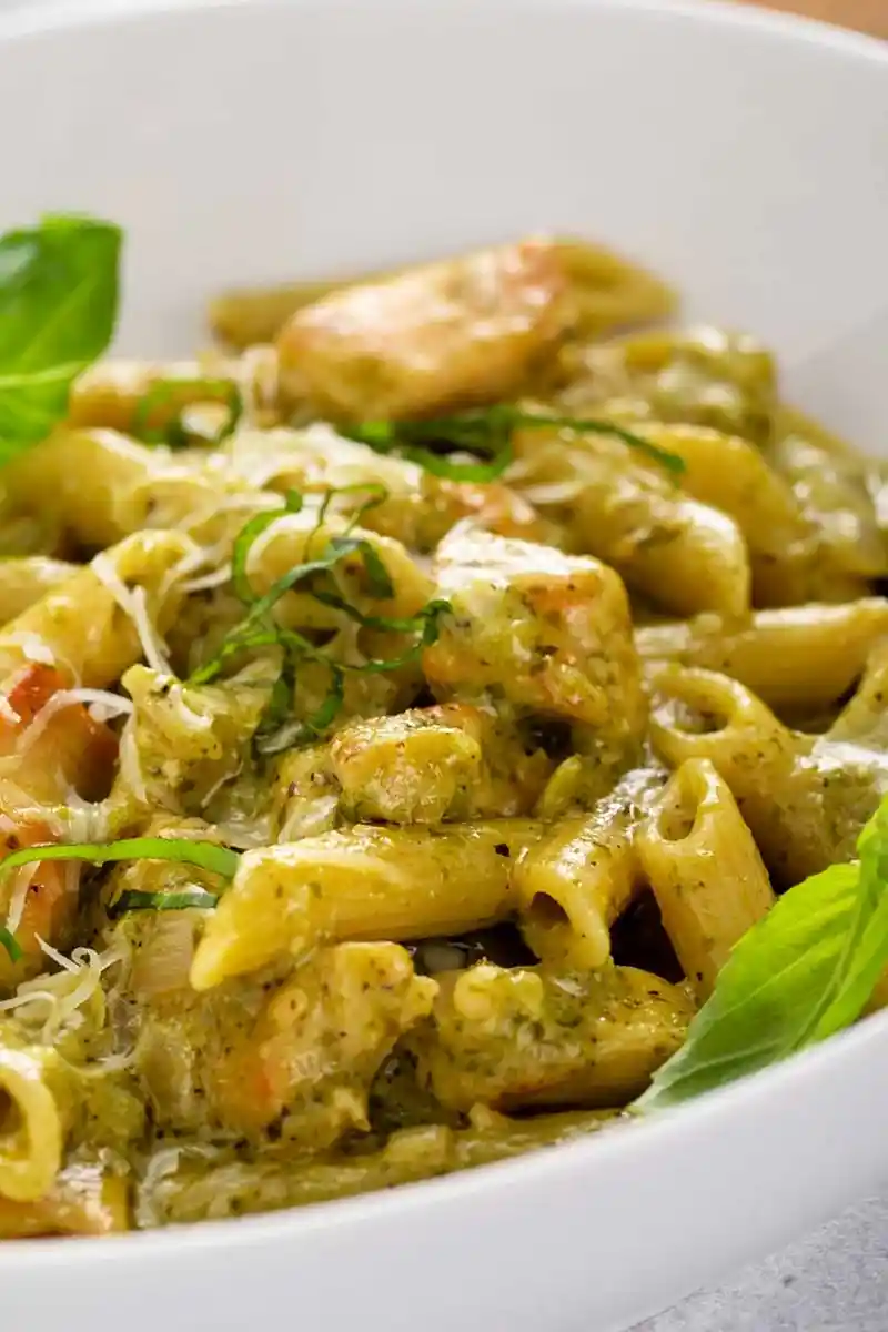 Savory Chicken Pesto Pasta with Creamy Basil Sauce 3 Recipe image
