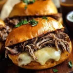 Tender Slow Cooker French Dip Sandwiches 4 Tender Slow Cooker French Dip Sandwiches