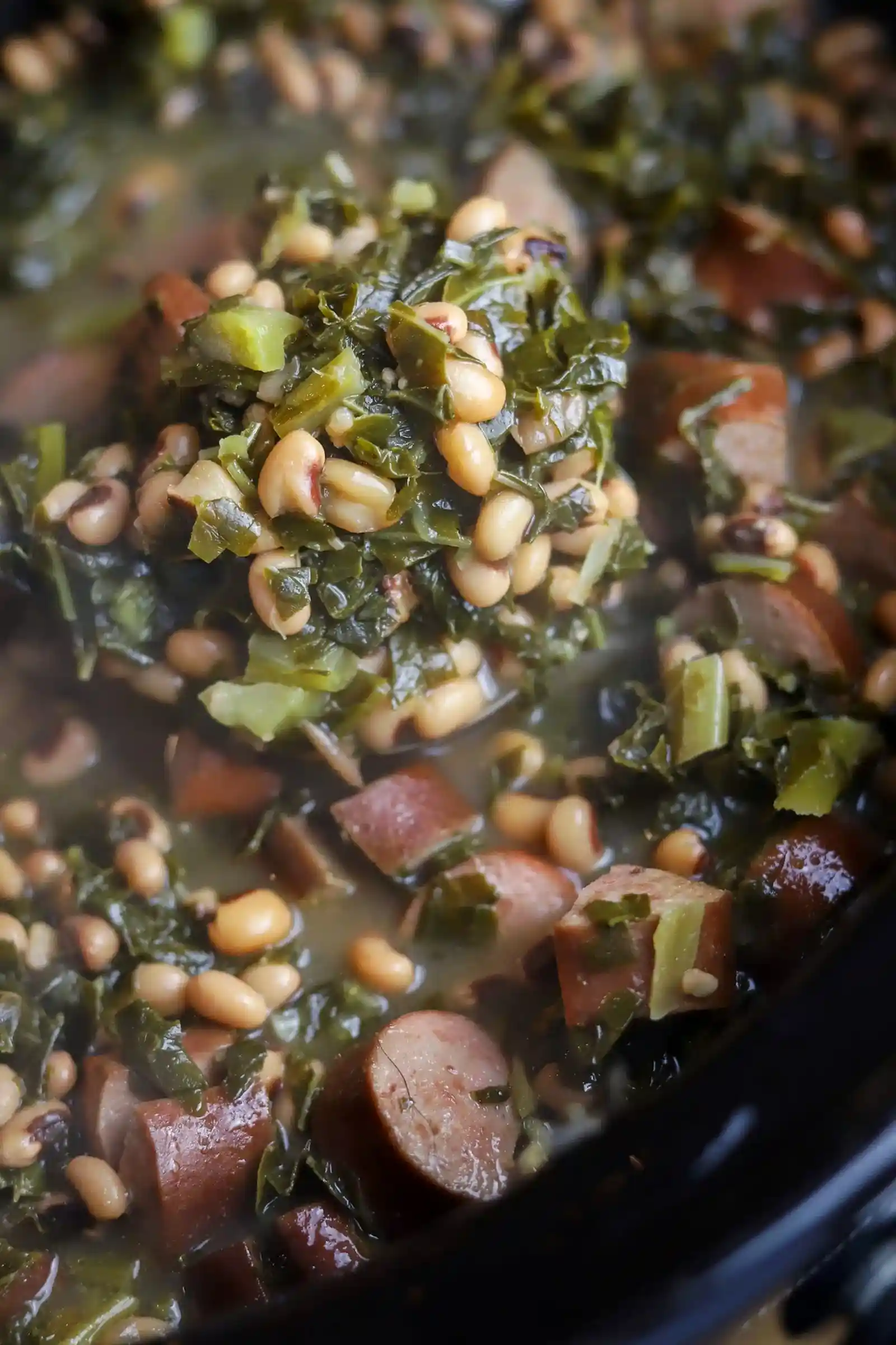Slow Cooker Black Eyed Peas and Collard Greens 3 Recipe image