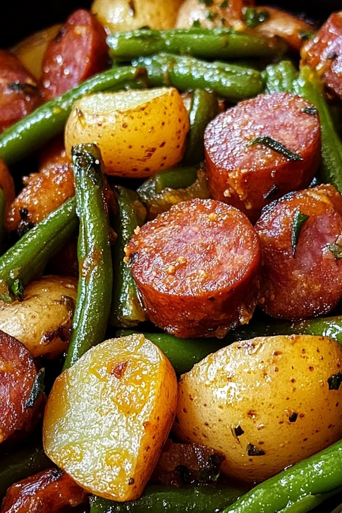 Slow Cooker Turkey Sausage and Green Beans 3 Recipe image