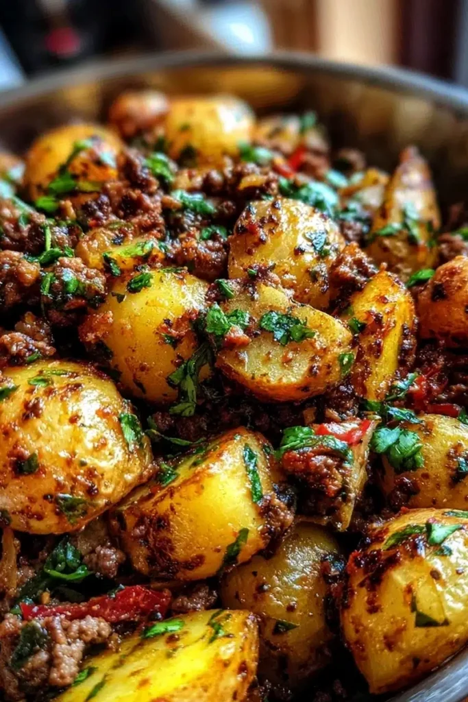 One-Pan Ground Beef and Potatoes Dinner