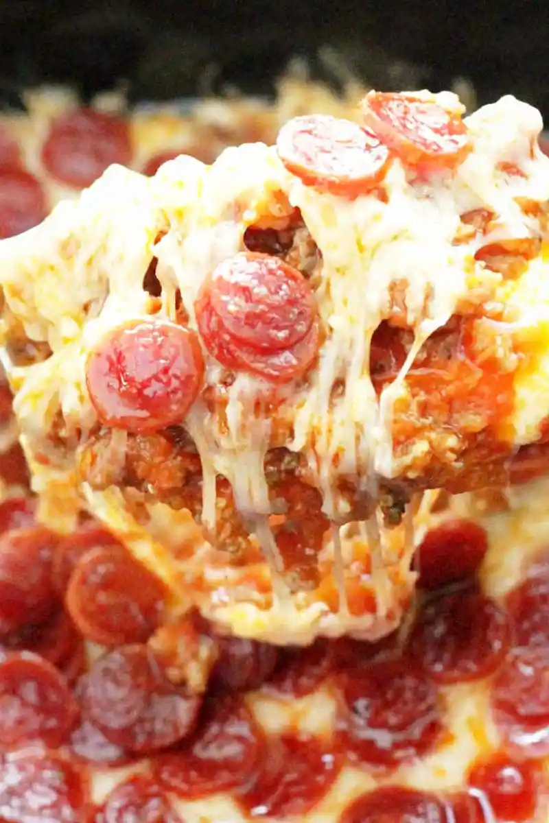 Slow Cooker Cheesy Pizza Dip 3 Recipe image