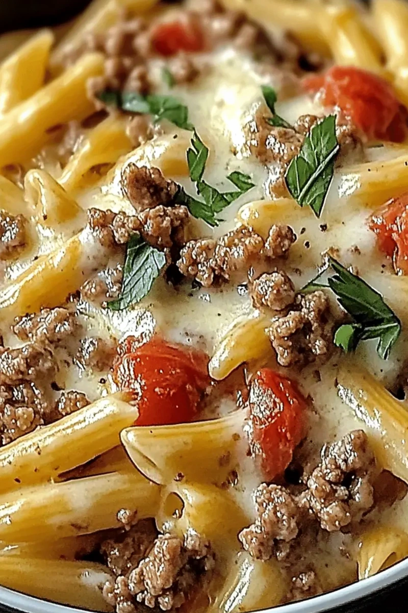 Zesty Creamy Ground Beef and Rotel Pasta 3 Recipe image