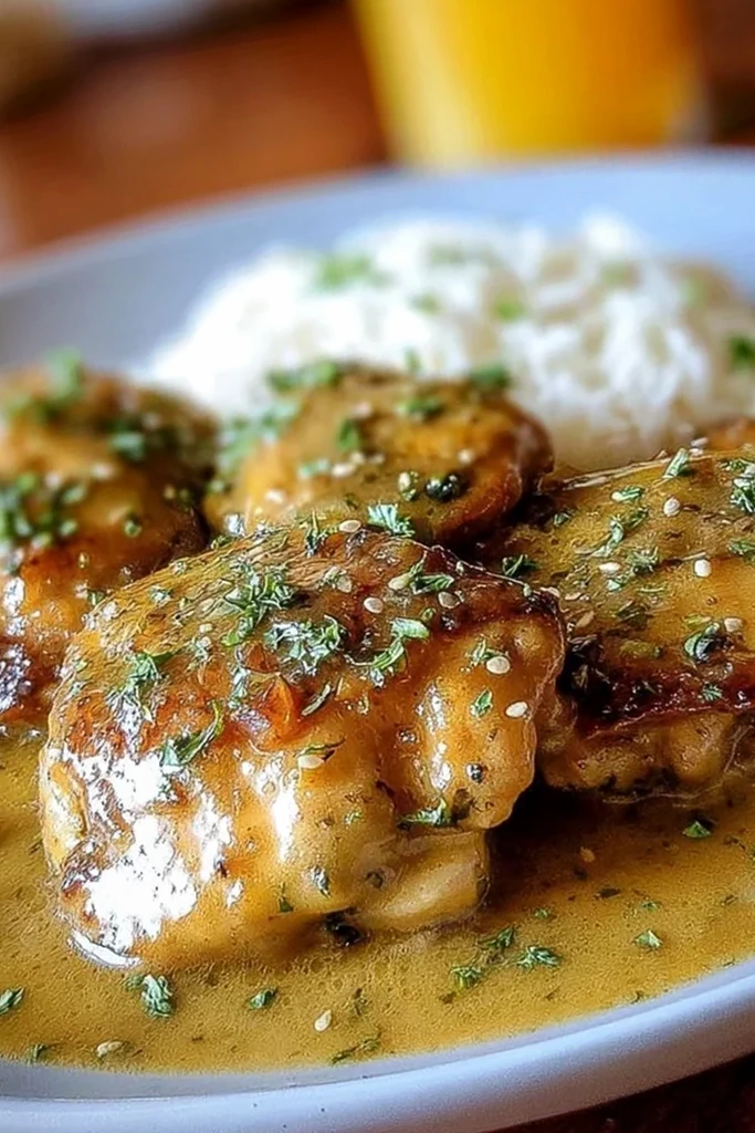 Slow Cooker Chicken Thighs with Rich Creamy Gravy