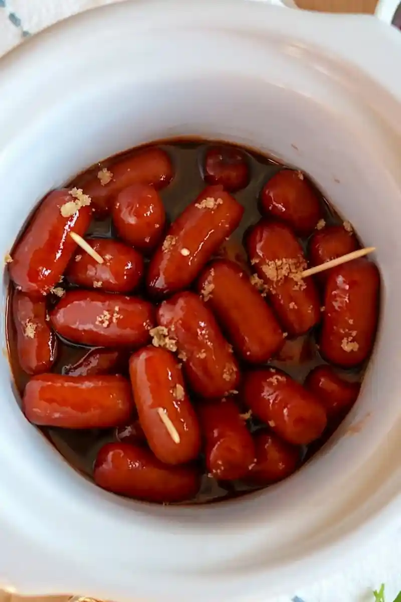 Slow Cooker Brown Sugar BBQ Cocktail Sausages 3 Recipe image